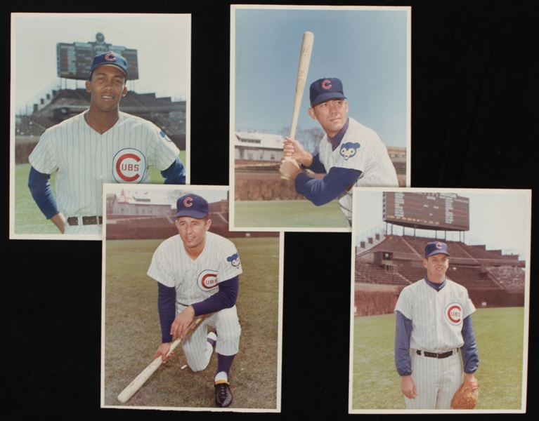 1960s Chicago Cubs 8" x 10" Barney Sterling Original Photos - Lot of 4 w/ Ron Santo, Fergie Jenkins, Jim Hickman & Bill Hands