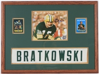 1969 Zeke Bratkowski Green Bay Packers Signed Photo w/ Jersey Name Plate 19x27 Framed Display (JSA)