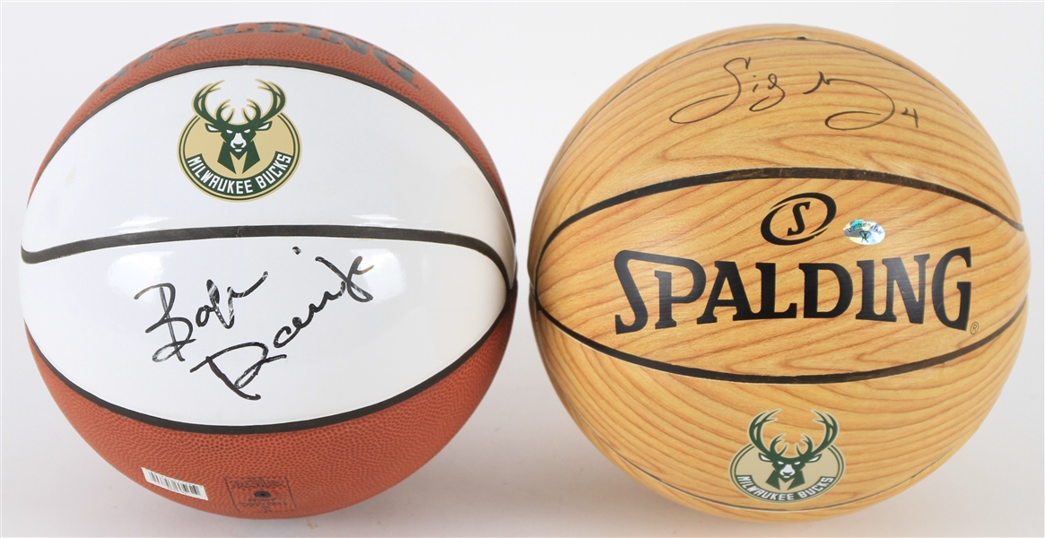 2010s Sidney Moncrief Bob Dandridge Milwaukee Bucks Signed Basketballs - Lot of 2 (JSA)