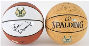 2010s Sidney Moncrief Bob Dandridge Milwaukee Bucks Signed Basketballs - Lot of 2 (JSA)