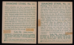 1935 Stanley Hack & George Stainback National Chicle Diamond Stars Baseball Trading Cards 