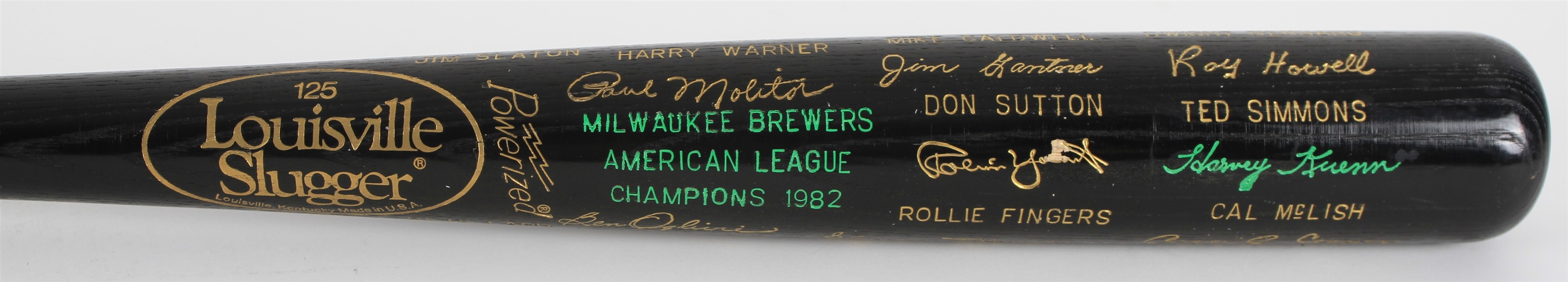 1982 Milwaukee Brewers American League Champions Louisville Slugger Commemorative Black Bat