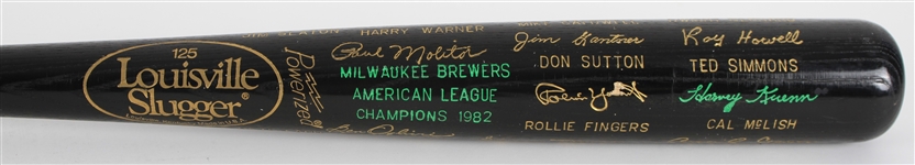 1982 Milwaukee Brewers American League Champions Louisville Slugger Commemorative Black Bat