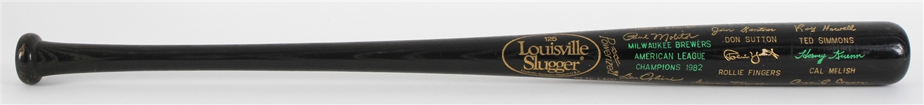 1982 Milwaukee Brewers American League Champions Louisville Slugger Commemorative Black Bat