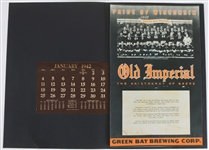 1940 Green Bay Packers Pride of Wisconsin 14" x 21.75" Old Imperial Beer Team Photo Calendar Broadside