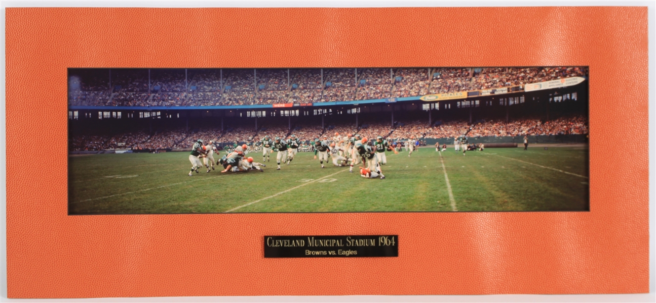 1964 Cleveland Browns Philadelphia Eagles Municipal Stadium 13" x 29" Matted Photo (TSC Prototype)