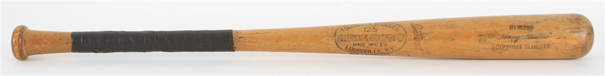 1953-59 Harvey Kuenn Detroit Tigers H&B Louisville Slugger Professional Model Team Index Bat (MEARS LOA)  