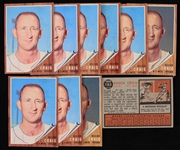 1962 Roger Craig New York Mets Topps #183 Baseball Trading Cards - Lot of 9
