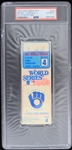 1982 Milwaukee Brewers World Series Game 4 Slaton-Bair Ticket Stub (PSA Slabbed)