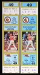 1985 Rochester Red Wings Cal Ripken Jr Photo vs Toledo Full Tickets (Lot of 2)