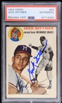 1954 Jack Dittmer Milwaukee Braves Signed Topps #53 Trading Card (PSA/DNA Slabbed) 