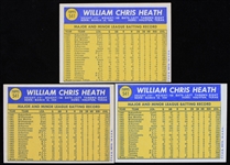 1970 Bill Heath Chicago Cubs Topps #541 Signed Trading Cards (Lot of 3)(JSA)