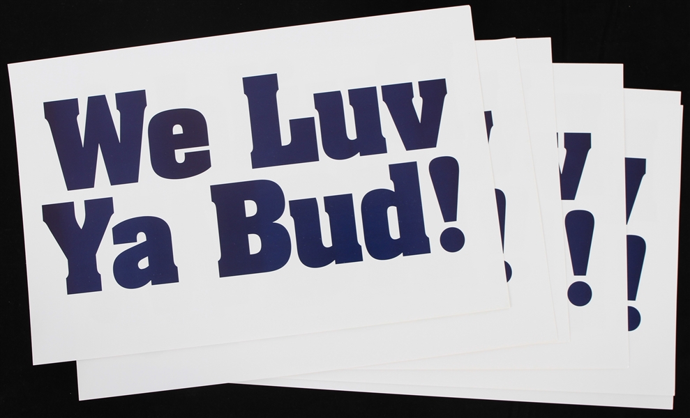 1990s Milwaukee Brewers Miller Park "We Luv Ya Bud / Build It Now" 11" x 17" Two-Sided Placards - Lot of 6
