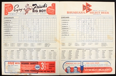 1957 (June 2) Cincinnati Reds Chicago Cubs Crosley Field Scored Scorecard