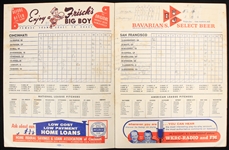 1959 (August 17) Cincinnati Reds San Francisco Giants Crosley Field Scored Scorecard 