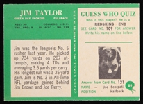 1966 Jim Taylor Green Bay Packers Philadelphia Football Card 