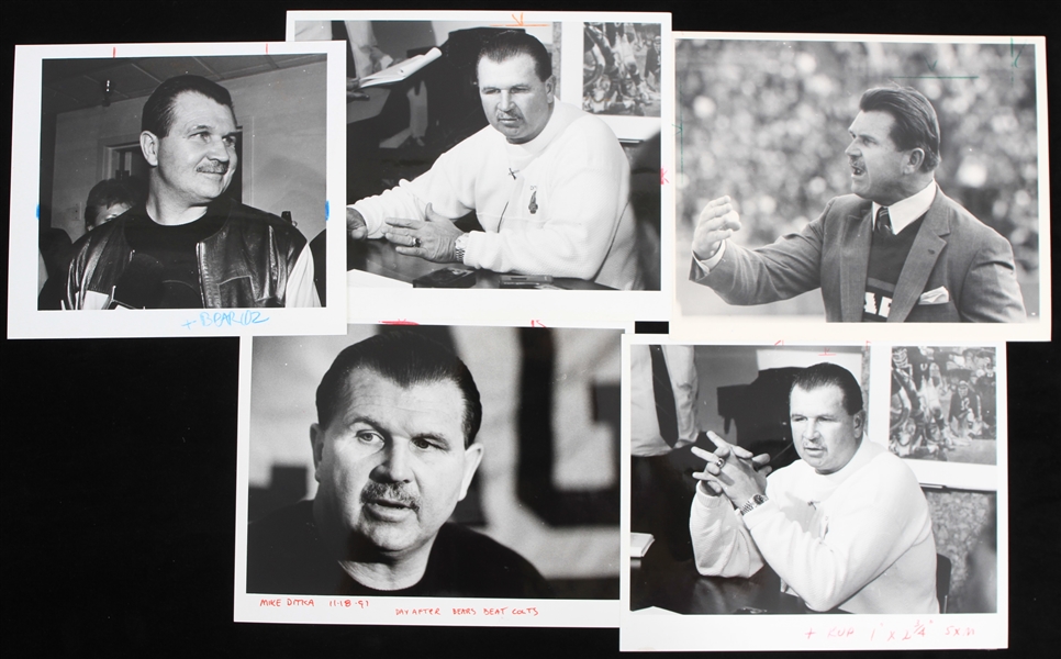 1987-1993 Mike Ditka Chicago Bears 8x10 Press Photos (Lot of 5)
