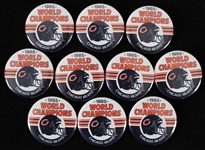 1985 Chicago Bears World Champions 2 1/4" Pinback Buttons (Lot of 10)