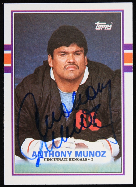 1989 Anthony Munoz Cincinnati Bengals Signed Topps Football Trading Card (JSA)
