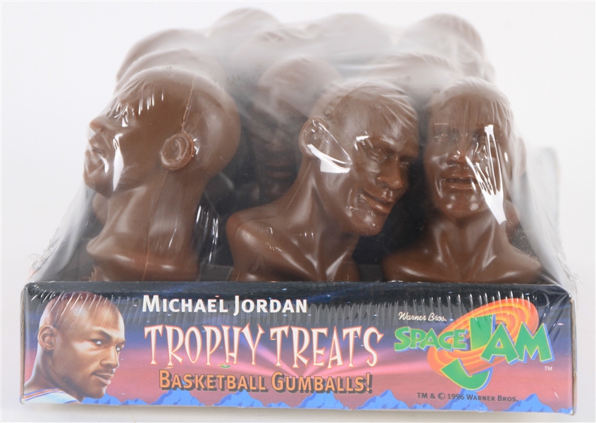 1996 Michael Jordan Chicago Bulls Space Jam Trophy Treats Basketball Gumballs - Sealed Case of 12