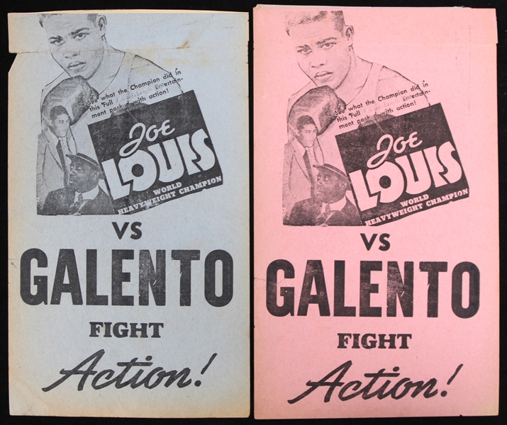 1939 Joe Louis vs Tony Galento 4.5" x 8" Handbills (Lot of 2)