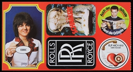 1970s Pop Geschenk-Aktion! 3.75" x 6.75" German Language Sticker Sheet w/ 5 Stickers Including Muhammad Ali, Rolls Royce & More