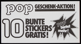 1970's Pop Geschenk-Aktion! 3.75 x 6.75 German Language Sticker Sheet w/ 5 Stickers Including Muhammad Ali, Rolls Royce & More