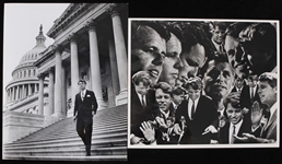 1968-69 Robert F Kennedy Presidential Candidate 11" x 13" Original Photos - Lot of 2