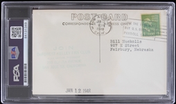 1948 DeForest Kelley Star Trek Signed 3.5x5.5 Postcard (PSA/DNA Slabbed)