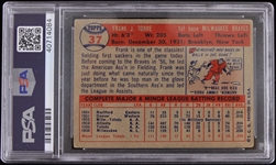 1957 Frank Torre Milwaukee Braves Signed Topps #37 Trading Card (PSA/DNA Slabbed)
