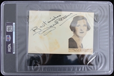 1966 Batan Tallulah Bankhead Black Widown Signed 4x6 Sketch (PSA/DNA Slabbed)