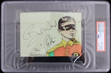 1966 Batman Burt Ward Robin Signed 4 x 5.5 Sketched Album Page (PSA/DNA Slabbed)