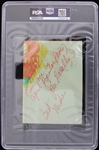 1966 Batman Burt Ward Robin Signed 4 x 5.5 Sketched Album Page (PSA/DNA Slabbed)