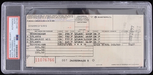 1977 Alex Grammas Milwaukee Brewers Signed Airline Ticket Receipt (PSA/DNA Slabbed) 