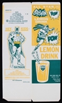 1966 Batman Lemon Drink 7.5” x 12.75” Unfolded Carton (Old Store Stock)