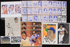 1970's-2000's Hank Aaron Milwaukee Braves Milwaukee Brewers Art Prints & Trading Cards - Lot of 75+