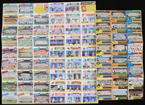 1975-84 Uncut Baseball Trading Cards Sheets - Lot of 8 w/ Team Checklists, Stickers & More