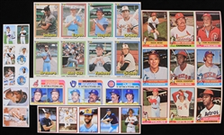 1975-84 Uncut Baseball Trading Cards Sheets - Lot of 8 w/ Team Checklists, Stickers & More