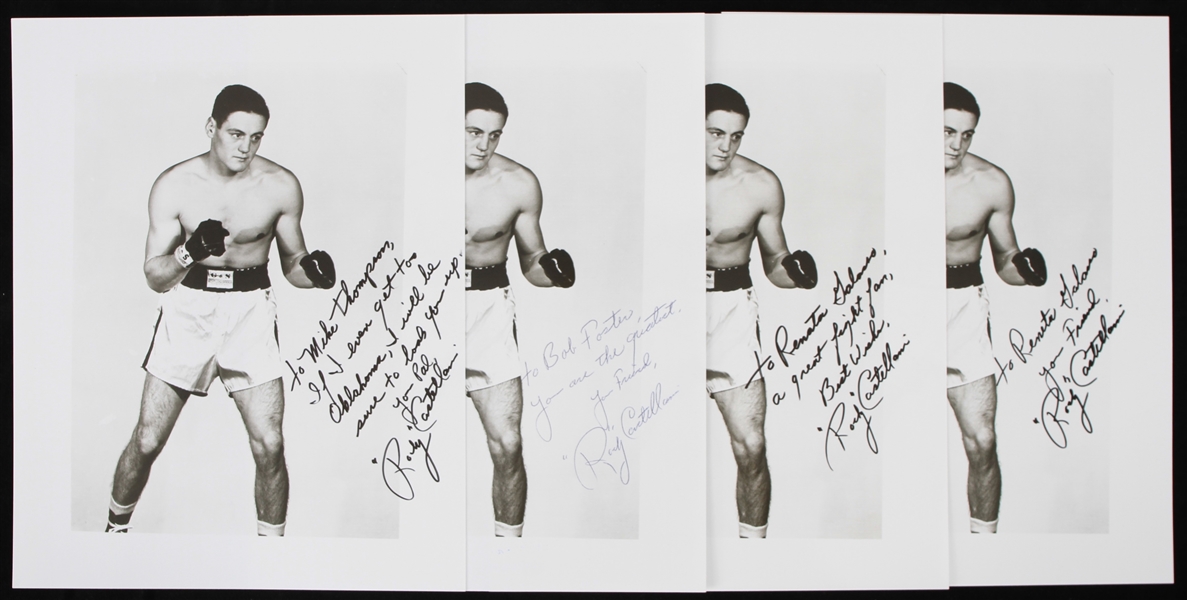 1990s Rocky Castellani Middleweight Title Contender Signed & Inscribed 8" x 10" Photos - Lot of 4 (JSA)