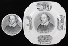 1970s William Shakespeare Stratford Canada Shakespearean Festival 4.5" Porcelain Dish & 8.75" Porcelain Tray