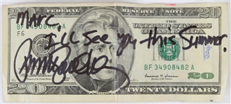2000's Ryne Sandberg Chicago Cubs Signed Kerry Wood's Strike Zone Bowling Tournament Shirt & Twenty Dollar Bill (JSA)