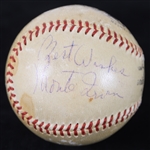 1950's Ernie Banks Monte Irvin Multi Signed ONL Giles Baseball (JSA)