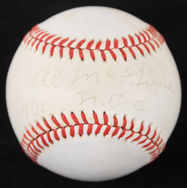 1990 Al McGuire Marquette Warriors Signed OAL Brown Baseball (JSA)