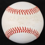 1990 Al McGuire Marquette Warriors Signed OAL Brown Baseball (JSA)