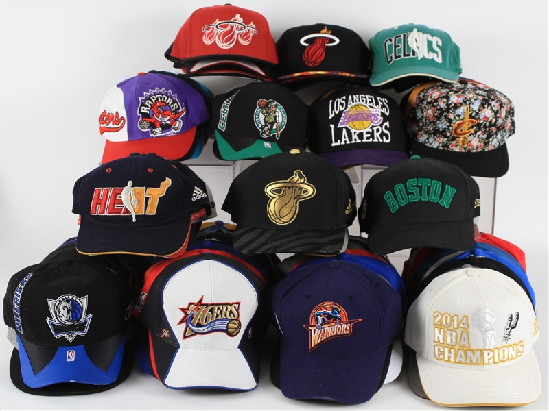 Basketball Hats Including L.A. Lakers, Boston Celtics, Miami Heat and more (Lot of 75+)