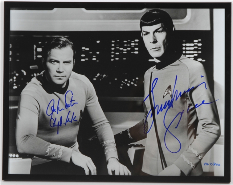2000s William Shatner Leonard Nimoy Star Trek Signed 11" x 14" Framed Photo (JSA)