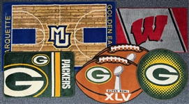 Green Bay Packers, Marquette Golden Eagles & Wisconsin Badgers Area Rugs (Lot of 10)