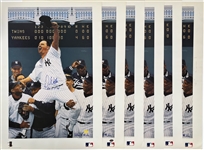 1998 David Wells New York Yankees 19" x 27" Perfect Game Lithographs - Lot of 6 w/ 1 Signed (JSA)