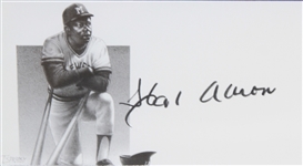 1993 Hank Aaron Milwaukee Braves Signed 26 x 30 Framed Lithograph (JSA)