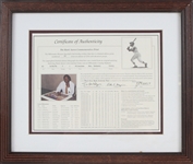 1993 Hank Aaron Milwaukee Braves Signed 26 x 30 Framed Lithograph (JSA)